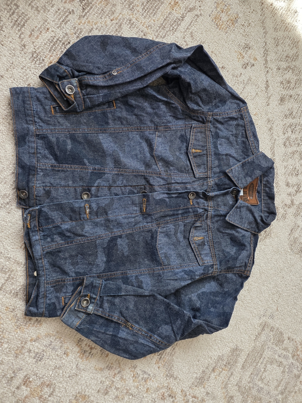 Old Navy Dark Blue Kid's Camo Denim Jacket